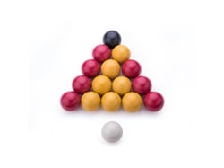Lot de 16 billes de billard Ø 50.8 mm en résine pour jeu anglais 8 pool - 1001Jouets - Beige