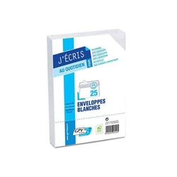 Enveloppes - Blanche - C6 - 114x162mm - Auto adhésive - Paquet de 25 - GPV