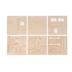 pièces bois à insérer, Ferme, FSC MixCredit, nature, 45 pièces, 1kit