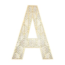 Lettre A en bois Alphabet géant ajouré 24 cm