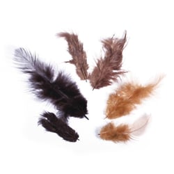 Mélange de plumes, Teintes brunes, 3 - 10 cm, 10 g