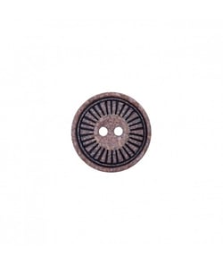Bouton polyester et bois 2 trous 23mm - Prym Bleu Fonce