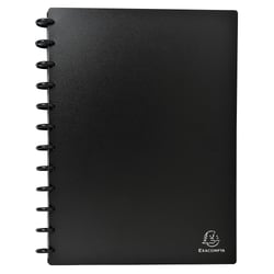Porte-cartes de visite à anneaux et pochettes détachables A4 - Noir - x 5 - Exacompta