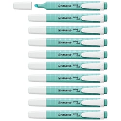 Lot de 10 surligneurs - STABILO - Swing Cool Pastel Edition - Touche de Turquoise