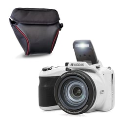KODAK Pixpro AZ425 Appareil Photo Bridge 20 MP avec Zoom Optique 42x + Étui de Protection – Vidéo Full HD 1080p, Grand Angle 24 mm, Stabilisateur, Écran LCD 3" – Blanc