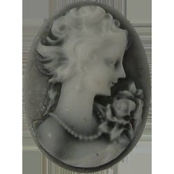 Camée ovale en résine Couleur cendrée 23 x 17 mm