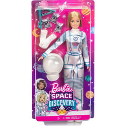 Poupee barbie blonde metier : cosmonaute + 7 accessoires - astronaute - mattel - gtw30