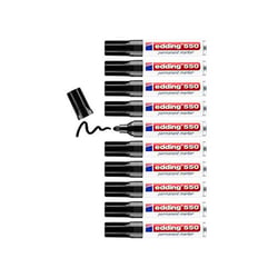 Lot de 10 marqueurs permanents - EDDING - Pointe ronde 3-4 mm - Noir
