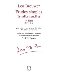 Leo brouwer : etudes simples - estudios sencillos (serie 1) nos. 1-5 - pour guitare