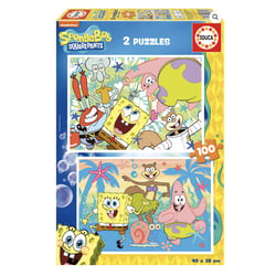 2 puzzles 100 pieces bob l eponge - Educa Borras - Bob l'Eponge - Vert