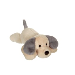 Peluche - Peluche Chien Allongé Douceur Crème Oreilles Grises - 50 cm