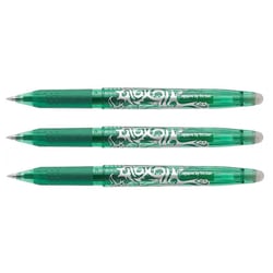 Lot de 3 Stylos roller effaçable PILOT - FRIXION BALL 05 - Vert - Pointe fine