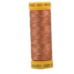 Bobine fil à broder 100% viscose 200m -Orange Rouille C21