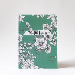 Carnet To Do Celadon Flowers