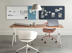 Bureau Pliant Marron et Blanc Structure en Métal Rectangulaire à Roulettes Mobile 180 x 60 cm Style Moderne