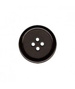 Carte de 4 boutons rebord noir 4 trous 15mm - Union Knopf Noir