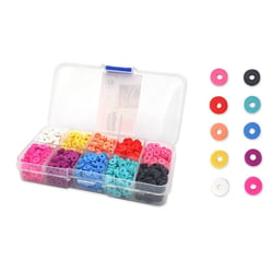 MégaCréa DIY - Perles plates Heishi 10 Couleurs vives 1 500 pièces