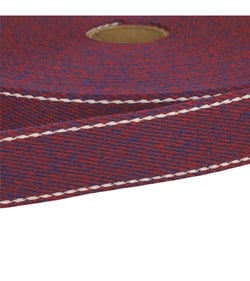 Sangle chinée point sellier 30mm prune au mètre
