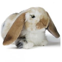 Peluche lapin marron aux oreilles tombantes 27 cm - classic animaux de la ferme - living nature