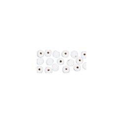 Perles en bois poli 1 cm Blanc 52 pièces