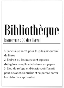 Affiche Définition Bibliothèque | A3 : 29,7x42cm