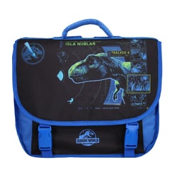 Cartable Scolaire Primaire 38cm Jurassic World Noir et Bleu  2 Compartiments Bagtrotter