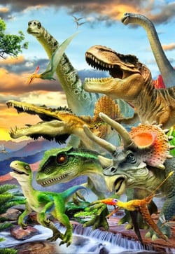 Puzzle 300 pièces - Dino Sunset - Bluebird Puzzle
