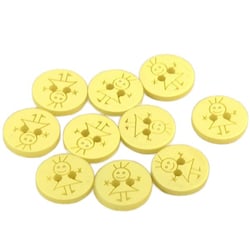Bouton 2 trous fille 15mm Jaune Mimosa
