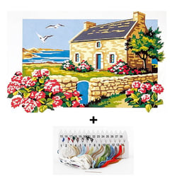 Kit canevas modèle maison bretonne 30 x 40 cm Seg de Paris