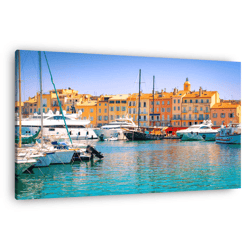 Tableau sur toile port de Saint-Tropez 30x45 cm