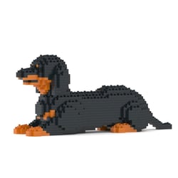 Chien Teckel couché noir et feu Taille standard | JEKCA | 14 ans et +