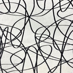 Tissu Jacquard Line Art noir sur fond Blanc