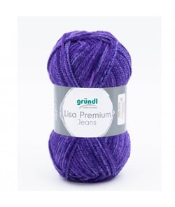 Pelote de laine à tricoter LISA PREMIUM JEANS - Grundl - certifiée Oeko-Tex 02 Violet