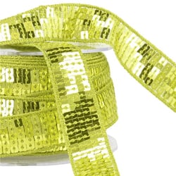 Bobine galon paillettes 14,5m vert anis