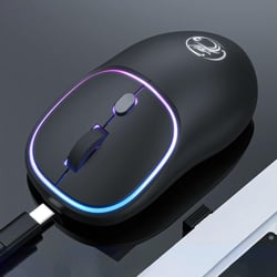 Souris Sans Fil Silencieuse Rechargeable 1600 DPI Rose Pour PC Et Mac Noir YONIS