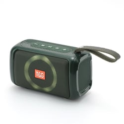 Enceinte Bluetooth Portable LED Étanche Son 360° Support TF AUX FM Vert YONIS
