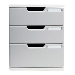 Module de classement Modulo Office 3 tiroirs fermés - Granit - Exacompta