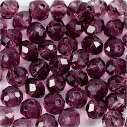45 perles à facettes rondes Ø 4 mm - violet