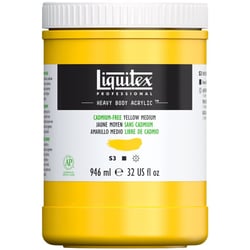 Peinture Acrylique en pot jaune moyen sans cadmium 946ml - Liquitex Heavy Body