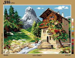 Canevas antique Les cîmes 45x60cm