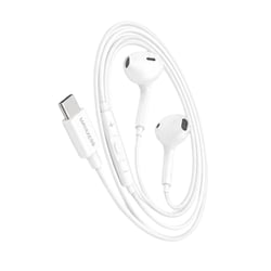 Mayaxess Écouteurs pour Galaxy S23 Ultra Filaires USB-C avec Micro intégré Blanc