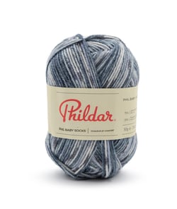 Pelote de Laine Mérino Phil Baby & Socks - Chaleur et Douceur pour Petits Pieds Imprimé Jacquard Denim