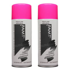 Lot de 2 sprays de peinture - rose fluo - AMT