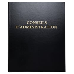 Reliure registre 32x26cm 4 anneaux avec recharge 100 feuillets - Conseils d'administration - Noir - Exacompta