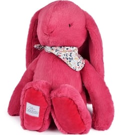 Peluche lapin fleurette fuchsia - 50 cm -