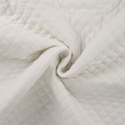 Tissu Double gaze Matelassée envers Coton uni Blanc