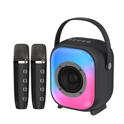 Enceinte Bluetooth Portable Blanche Avec Effets Lumineux Pour Karaoké Noir YONIS