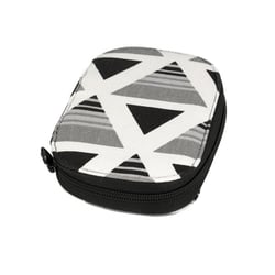 Pochette à couture 14cmx9cm imprimé triangles noirs et gris