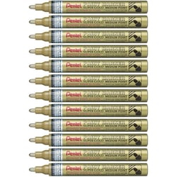 Lot de 12 Marqueurs Peinture PAINT MARKER MMP10 Pointe ronde Moyenne Or PENTEL