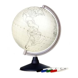 Globe terrestre blanc à colorier Ø 30 cm